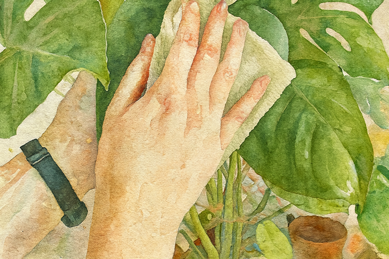 Dicas para limpar as folhas das plantas de interior em profundidade removendo pó e restos de pragas com sabão natural